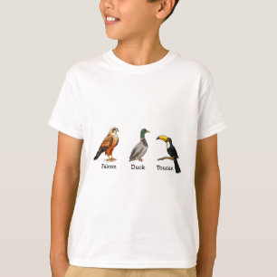 Camiseta Falcon Pato Tucano Pássaros Sutil Anti Trump