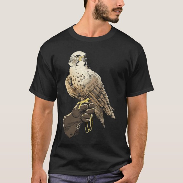 Camiseta Falcon Perch Sobre Treinador Luvas Falconry Falcon (Frente)