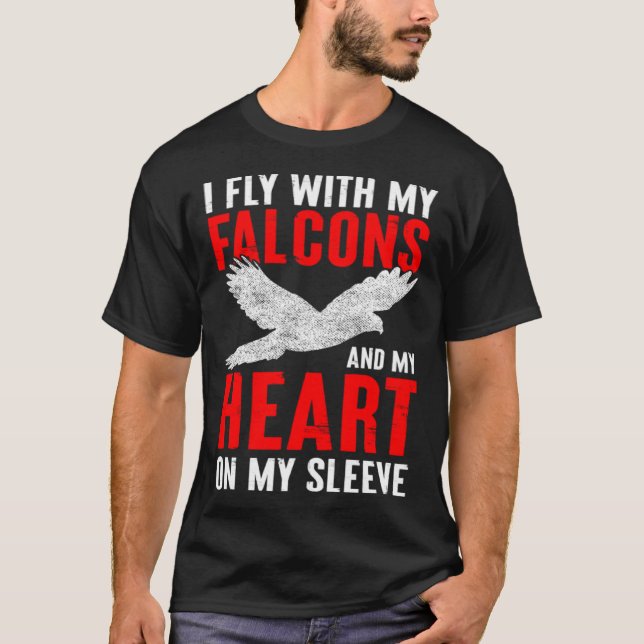 Camiseta Falconer Dad Falconry Heart on My Sleeve  1 (Frente)