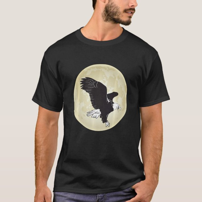 Camiseta Falconry Eagle Moon com Hawk e Falcão (Frente)