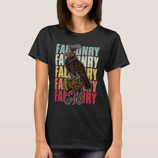 Camiseta Falconry falconer ornithology birds hunting birdwa (Frente)