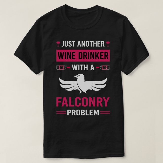 Camiseta Falconry Falconry, Bebedeira De Vinho (Frente do Design)