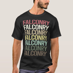 Camiseta Falconry Falconry de texto colorido