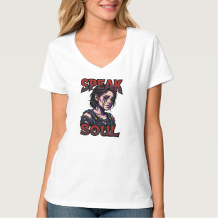 Camiseta Fale Alma Personagem Gótico Melancólico Gráfico T-