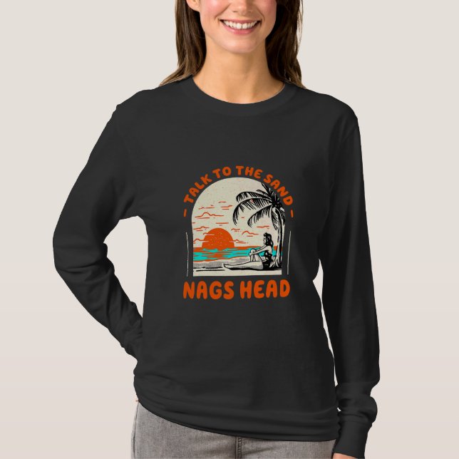 Camiseta Fale Com A Sand Nags Head Beach North Carolina Oc (Frente)