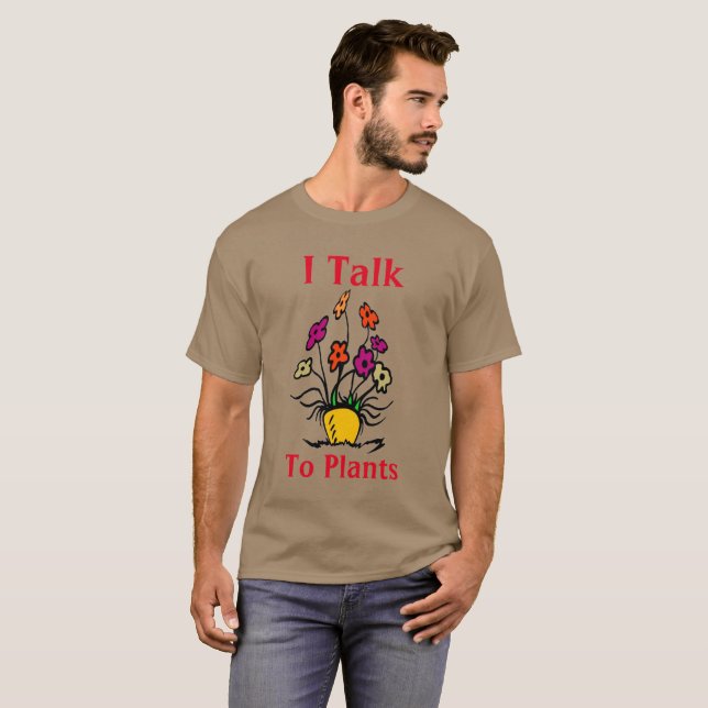 Camiseta Fale com o Plantsr, adicione texto, T-Shirt (Frente Completa)