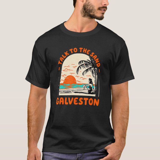 Camiseta Fale Com O Sumo Do Texas Da Praia Sand Galveston (Frente)