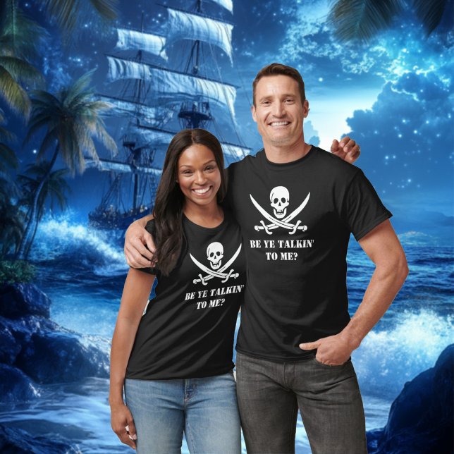 Camiseta Fale Como Um Crânio Pirata E Crossbones (Pirate party shirts)
