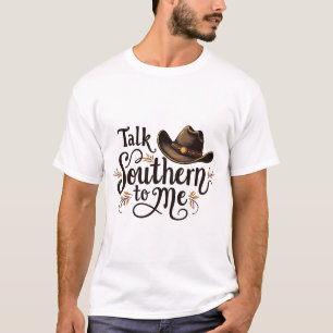 Camiseta Fale do Sul para Mim Engraçado Cowboy Hat Ocidenta