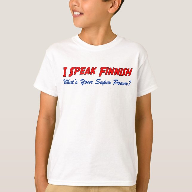 Camiseta Fale em finlandês Super Power (Frente)