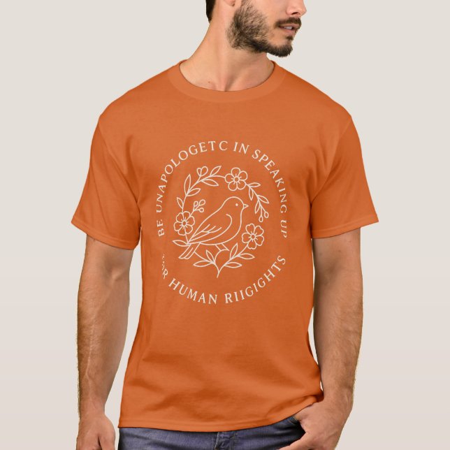 Camiseta Fale em prol do Tee dos Direitos Humanos - Design  (Frente)