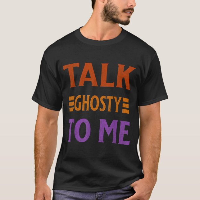 Camiseta Fale Fantasmagórico Comigo Roupa Divertida de Hall (Frente)