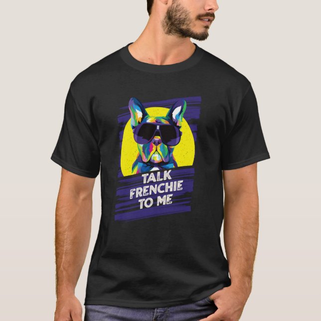 Camiseta Fale Francês para Mim Papai Cachorro Bulldog Franc (Frente)