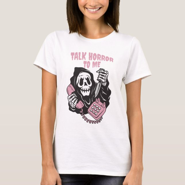 CAMISETA FALE HORROR COMIGO TELEFONE DO GRIM REAPER (Frente)