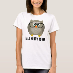 Camiseta Fale nerd comigo t-shirts de coruja