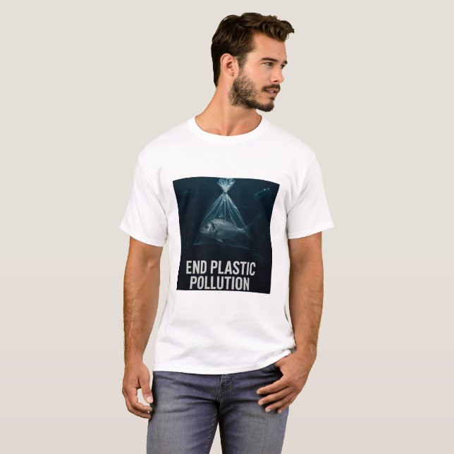 Camiseta Fale pelo mar - Parem com a poluição do plástico (Frente Completa)