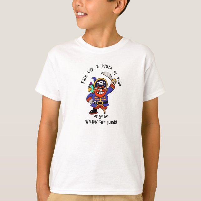 Camiseta Fale Pirata ou Caminhe o Avião - É o Dia Pirata (Frente)