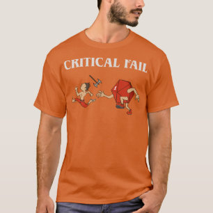 Camiseta Falha Crítica em Execução do RPG Tabletop de Dice