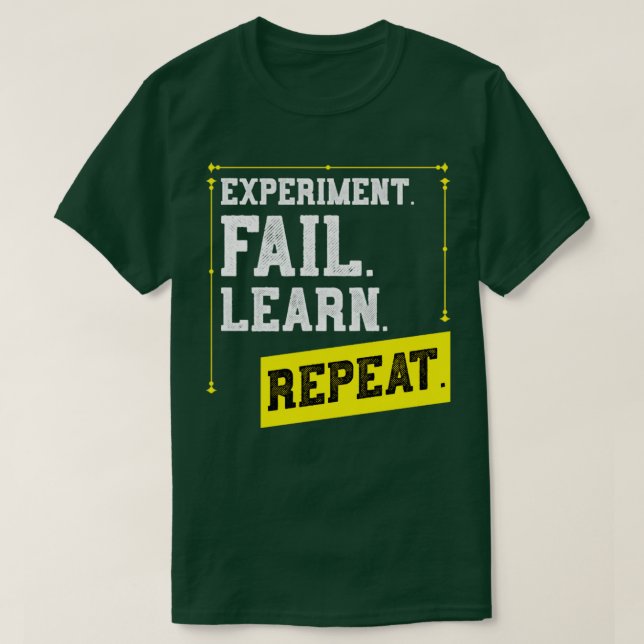 Camiseta Falha no Experimento Aprenda a Repetir Física do L (Frente do Design)