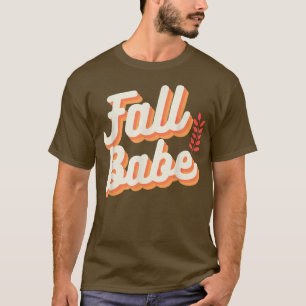 Camiseta Fall Babe Cute Autumn Season Falling Leaves Retro