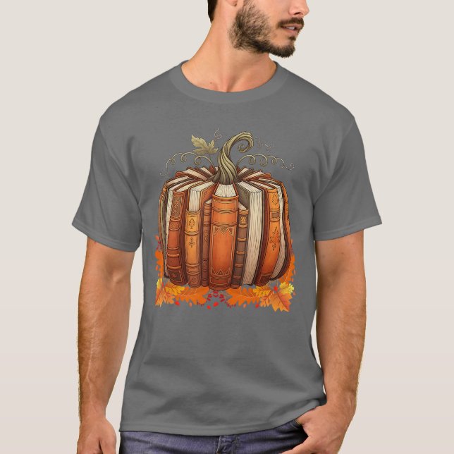 Camiseta Fall Book Pumpkin Retro Reading Teacher Books Love (Frente)