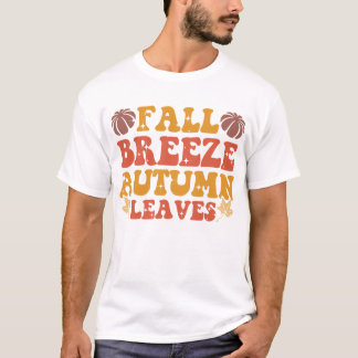 Camiseta Fall Breeze Autumn Deixa Pumpkin Halloween Groovy