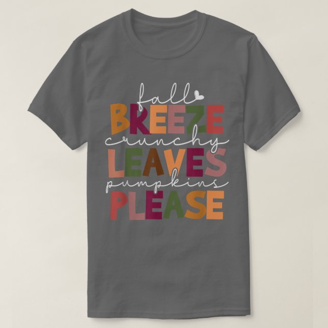 Camiseta Fall Breeze Autumn Deixa Pumpkins Por Favor Citar  (Frente do Design)