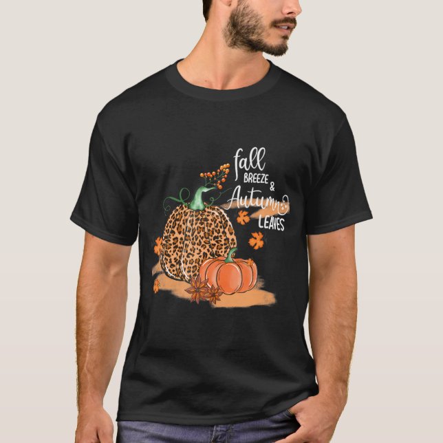 Camiseta Fall Breeze e Autumn deixam picha-abóbora (Frente)