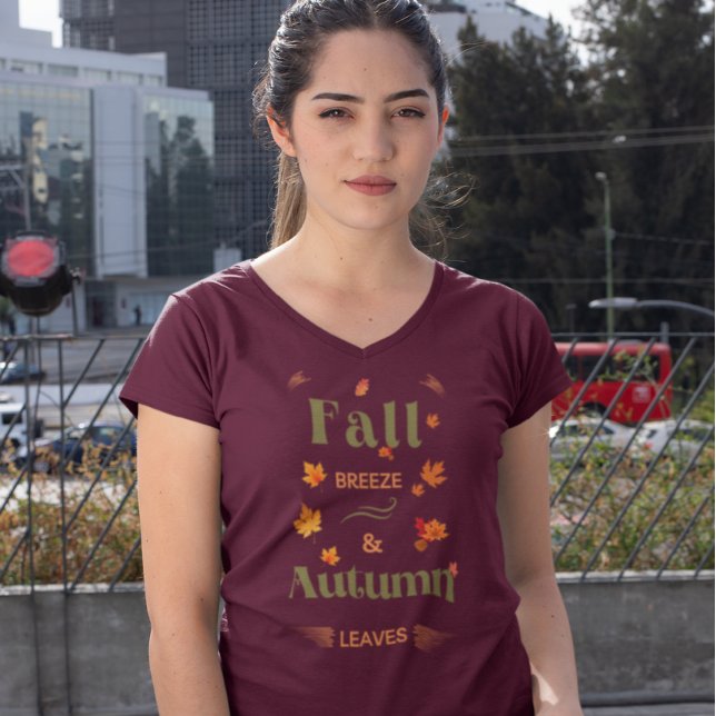 Camiseta Fall Breeze e Autumn Leaves Design (Criador carregado)