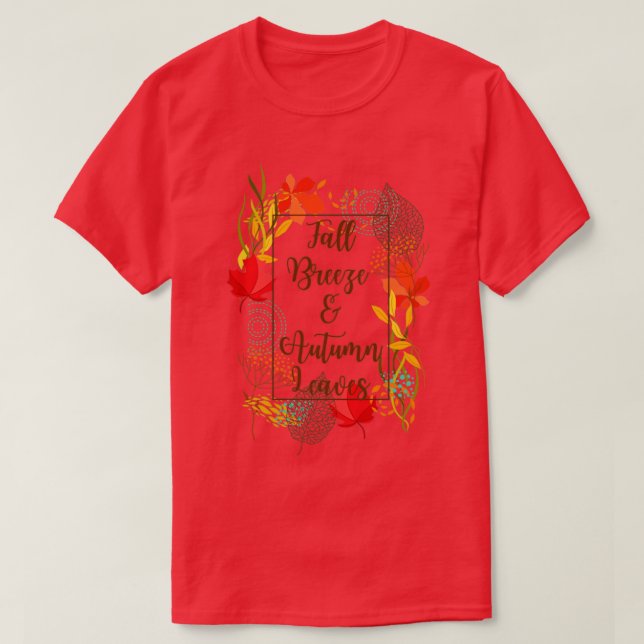 Camiseta Fall Breeze e Folhas do outono (Frente do Design)