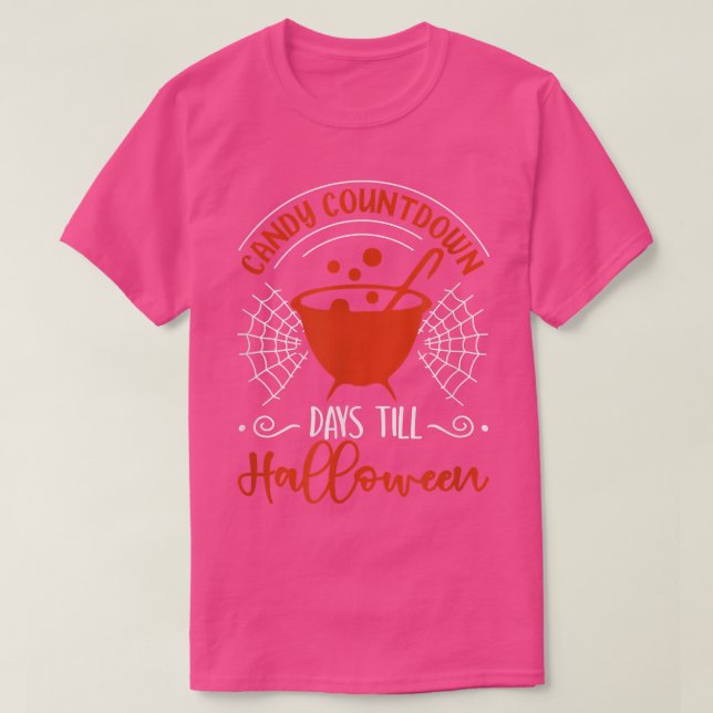 Camiseta Fall Candy Counter Days To Till Halloween (Frente do Design)