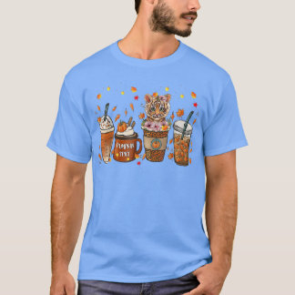 Camiseta Fall Coffee Pumpkin Spice Latte Iced Autumn Tiger 