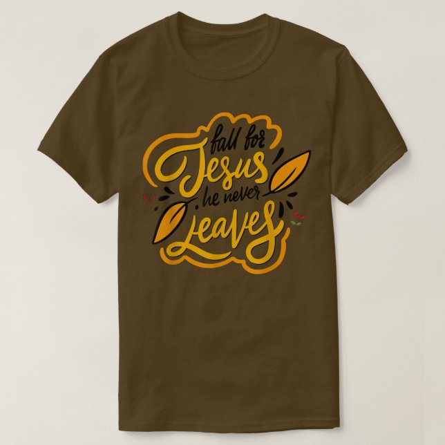 Camiseta Fall For Jesus, Autumn Gift  (Frente do Design)