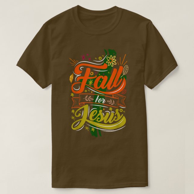 Camiseta Fall for Jesus Autumn Leaves  (Frente do Design)