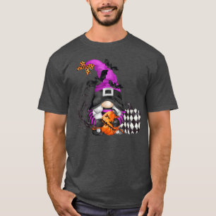 Camiseta Fall Gnomo Pumpkin Xadrez Outono Halloween