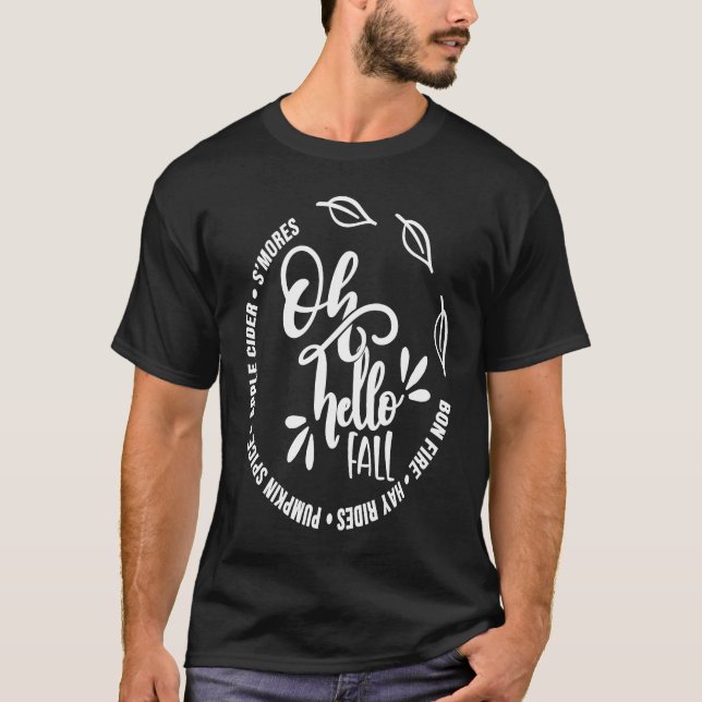 Camiseta Fall Graphic Tees for Women Oh Hello Fall Happy Fa (Frente)