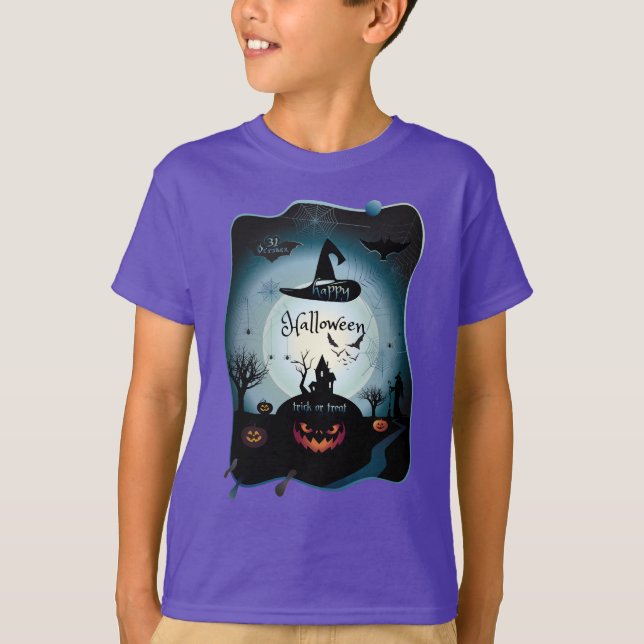 Camiseta Fall Halloween Party " trick or trata" arte engraç (Frente)