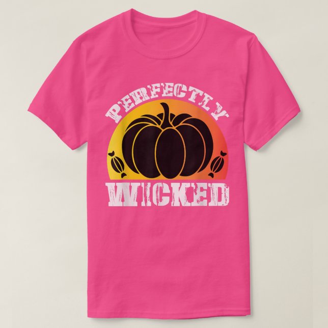 Camiseta Fall Halloween Perfectly Wicked Pumpkin Candy Retr (Frente do Design)