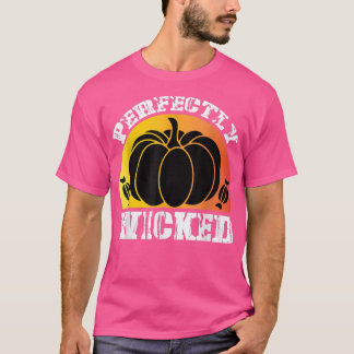Camiseta Fall Halloween Perfectly Wicked Pumpkin Candy Retr