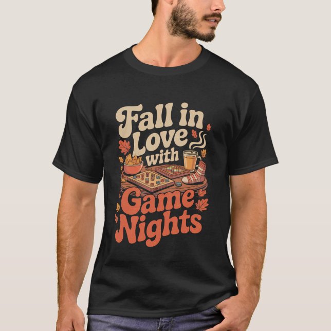 Camiseta Fall in Love with Game Nights Autumn Board Game Vi (Frente)