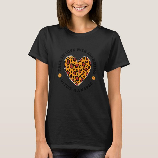 Camiseta Fall in Love with Office Manager Squad Autumn Admi (Frente)