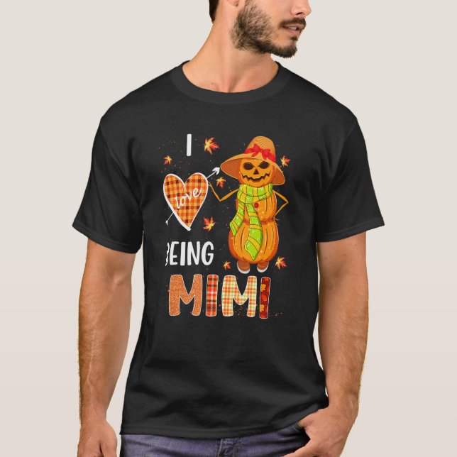 Camiseta Fall Leaf Mimi Pumpkin Snowman Thanksgiving Autumn (Frente)