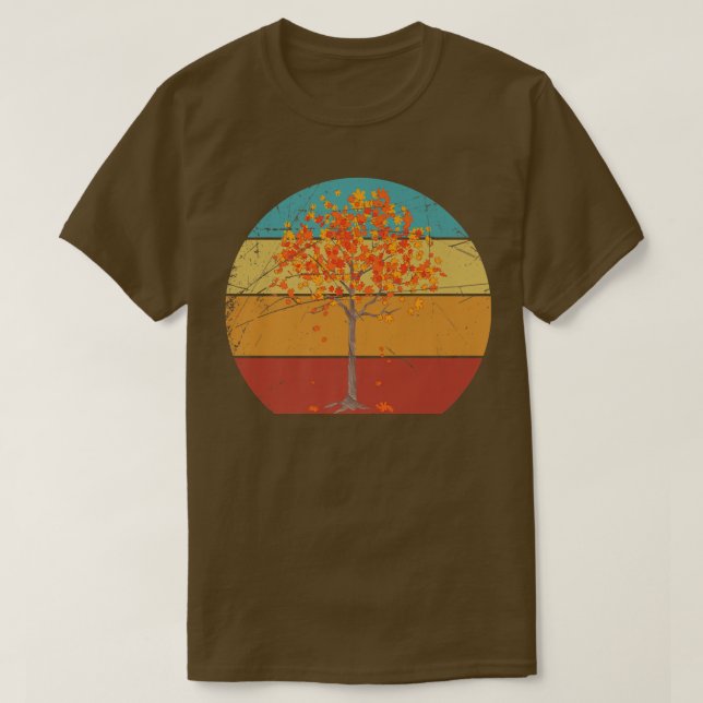 Camiseta Fall Lover Nature Forest Tree Autumn Leaves Retro (Frente do Design)