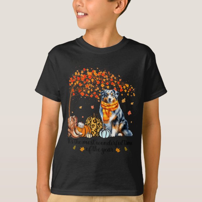 Camiseta Fall Maple Tree Print Dog Lover Happy Thanksgiving (Frente)