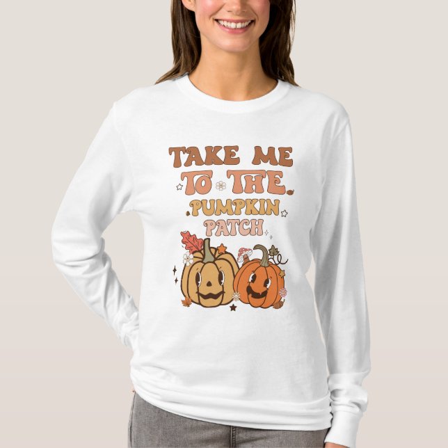 Camiseta Fall Pumpkin patch amante cair diversão (Frente)