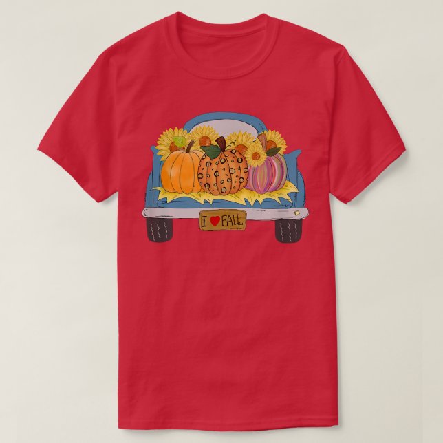 Camiseta Fall Pumpkin Patch Topo, Bonitinho Outono Eu Amo F (Frente do Design)