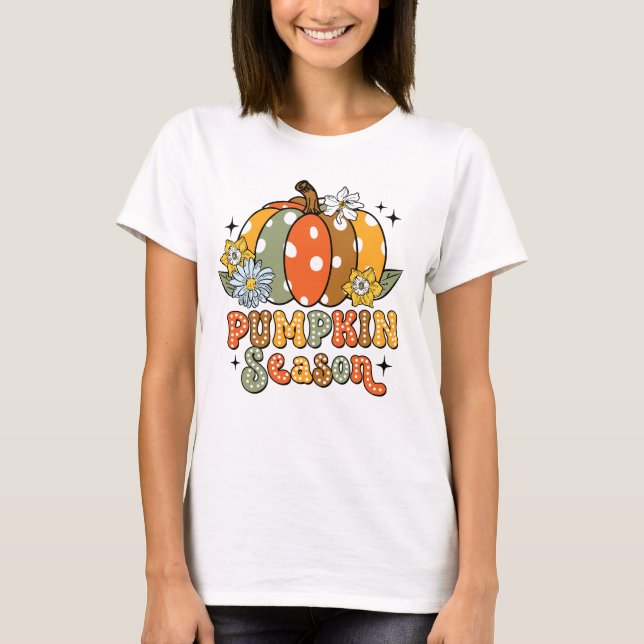 Camiseta Fall Pumpkin Season Autumn Vibes Design (Frente)