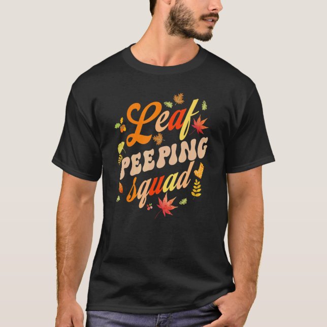 Camiseta Fall Season Deixa Peeper Leaf Peeper Peeping Squad (Frente)