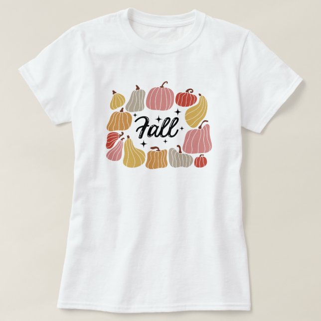 Camiseta Fall Season | Folhas de outono | Abóbora (Frente do Design)