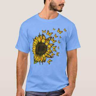 Camiseta Fall Sunflowers Cute Butterfly Autumn Sunflower Th
